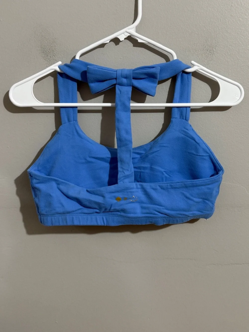 Kate Spade x Beyond Yoga Womens M Blue Cinched Bow Sports Bra Yoga Activewear